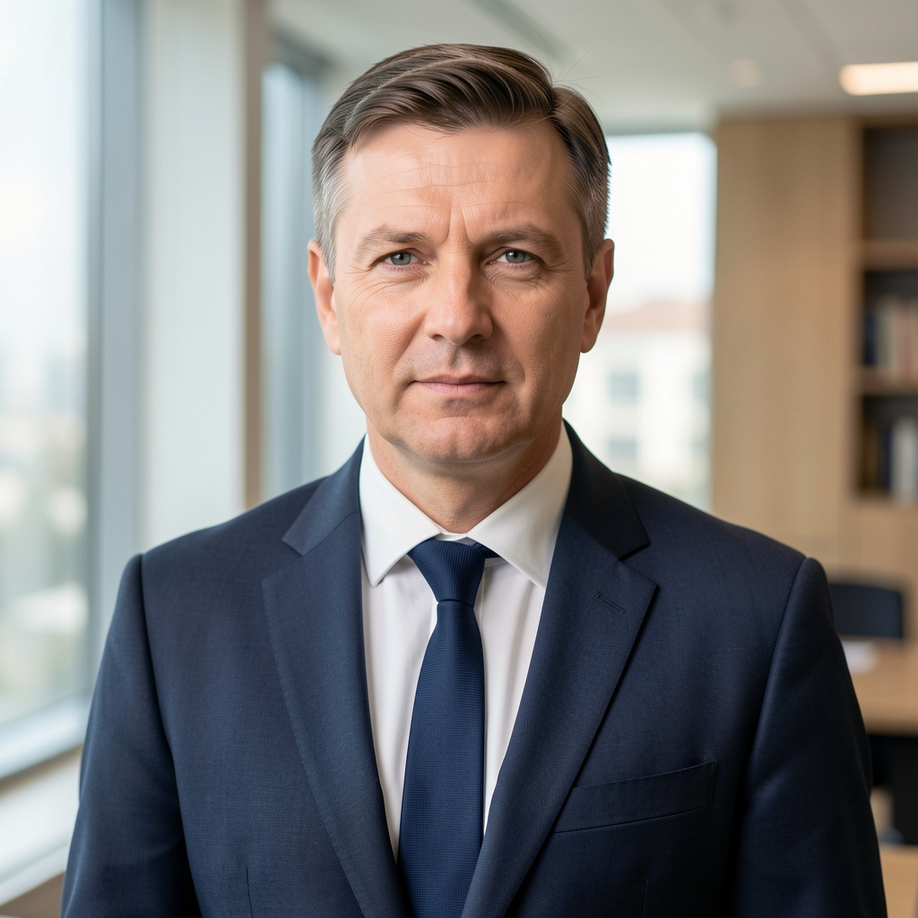 Мирослав Вуковић, виши аналитичар макроекономије, мушкарац средних година у формалном пословном оделу